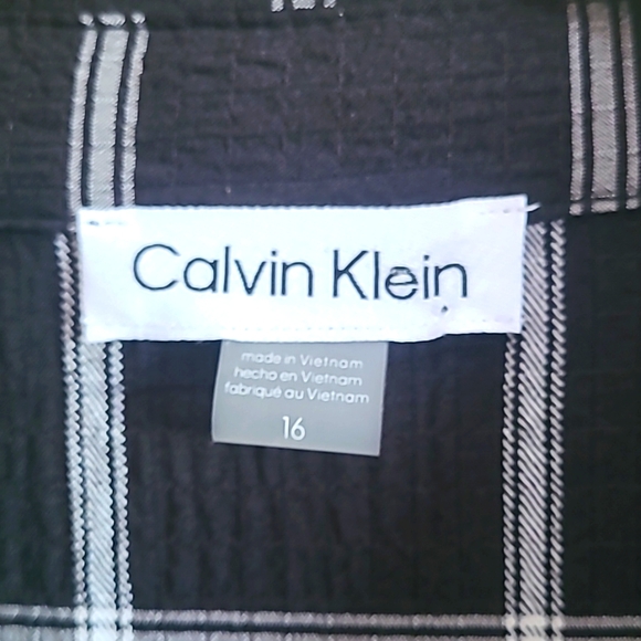 NWT Calvin Klein Gauzy windowpane shirt dress - Picture 8 of 10